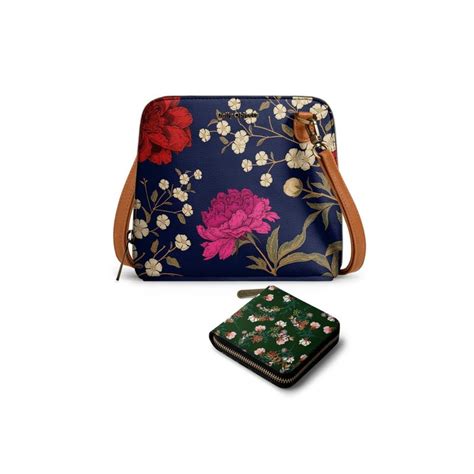 Buy DailyObjects Womens Sling Bag and Zip Wallet Combo Multi-Color (Set ...