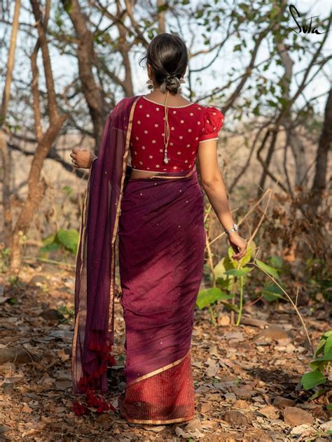 Maroon Cotton Zari Saree|Eternal Evening Swara|Suta – suta