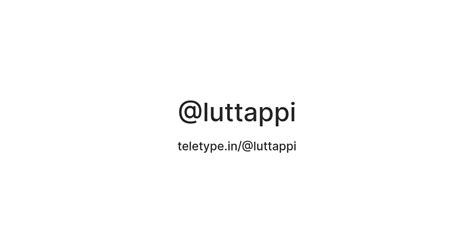 @luttappi — Teletype