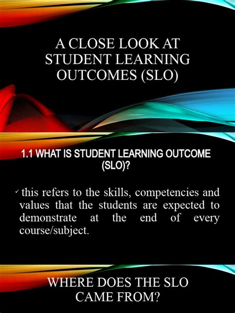 Specific Learning Outcome 的图像结果