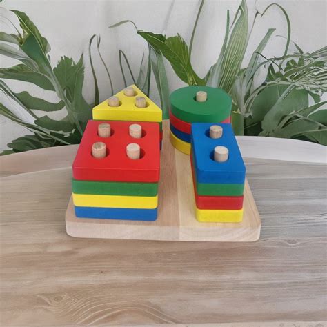 Erenjoy's Geometric Shape Stacker Square - Learn Shapes & Colors