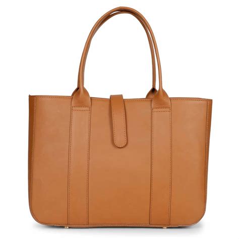 Favore Brown Leather Oversized Structured Gorgeous Handheld Bag ...