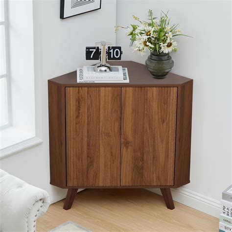 Amazon.com: XUZENEST Fluted Floor Corner Cabinet, Small Corner Floor ...