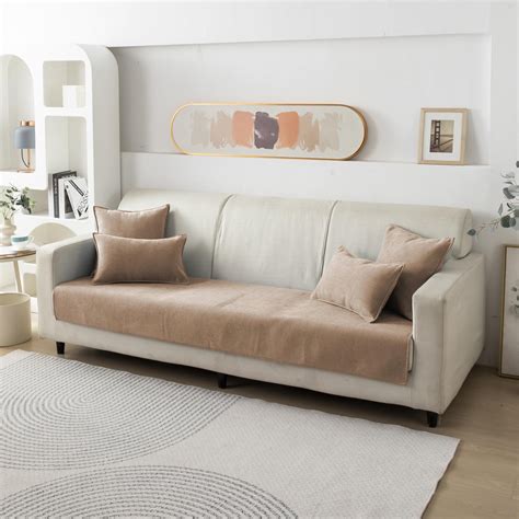 HOKIPO Premium Chenille Anti Slip 3 Seater Sofa Mat, Sand Brown (NEW-AR ...