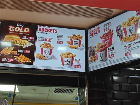 Menu at KFC, Kumbakonam