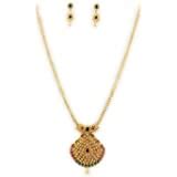 Buy AFJ GOLD Copper Gold Plated and Ruby Necklace Set for Women & Girls ...
