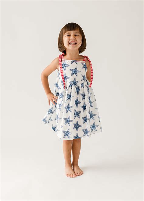 Girls Shoulder Strap Dress - Starfish | must have beach dress for girls ...