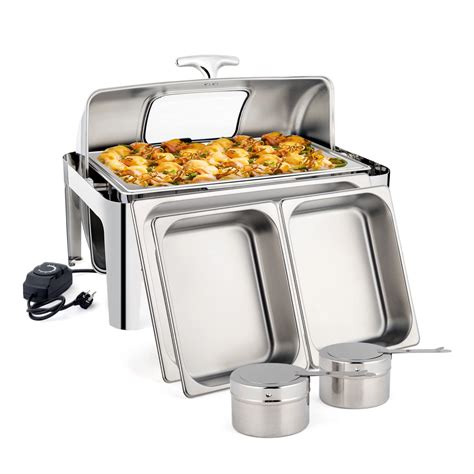 ROVSUN 9 QT 2 In 1 Fuel & Electric Chafing Dish Buffet Set