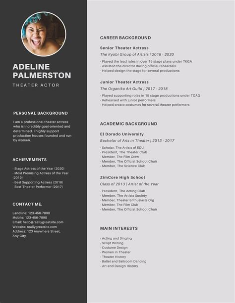 Customize 25+ Acting Resumes Templates Online - Canva