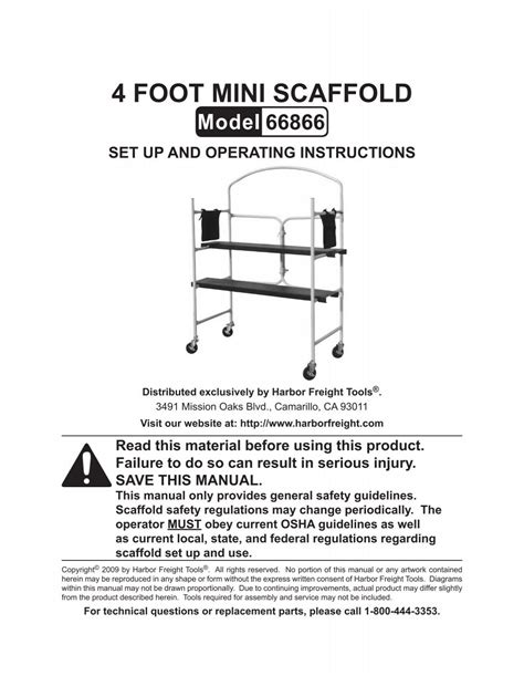 4 foot mini Scaffold - Harbor Freight Tools