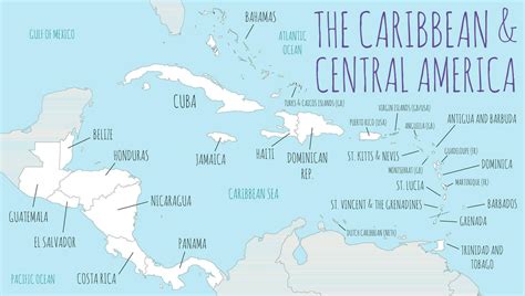 Political Caribbean and Central America Map vector illustration with countries in white color ...