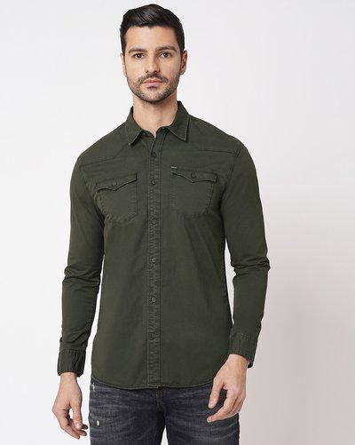Rookies Men Slim Fit Shirt With Spread Collar - Compare Online Prices ...