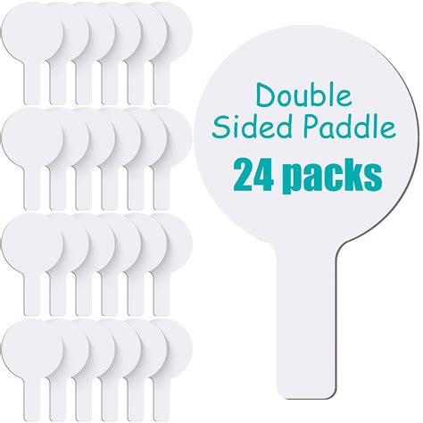 24 Pieces 5 x 9 Inch Dry Erase Paddles - Handheld Double Sided Small ...