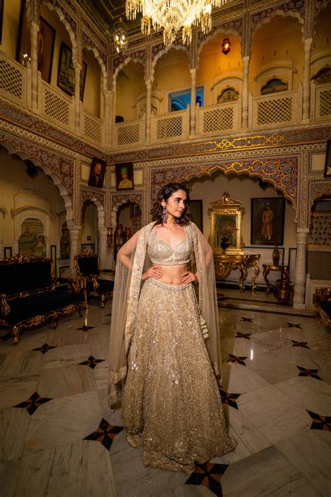 Champagne Aurelia Heavily Embellished Lehenga Set! – TheClothingRental