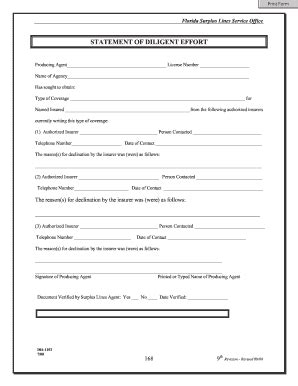 STATEMENT OF DILIGENT EFFORT - Fill and Sign Printable Template Online