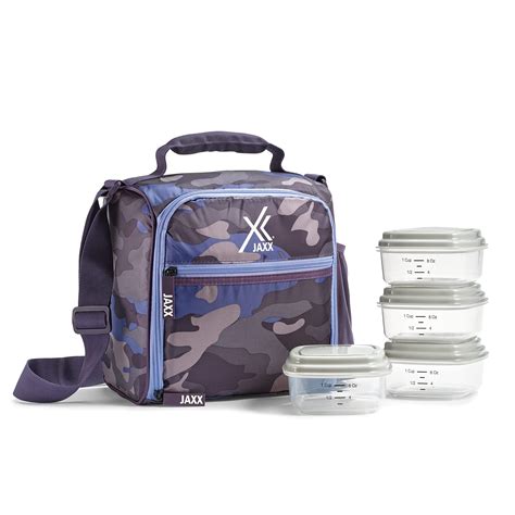 JAXX by Fit+Fresh, 5pc Meal Prep Lunch Bag, for Adults Insulated Lunch Bag, Camo Plum - Walmart.com