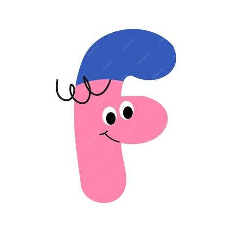 Premium Vector | Funny alphabet - letter f