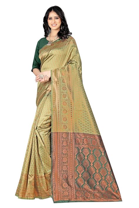 Buy Sugathari Women's Banarasi Saree Pure Kanjivaram Silk Saree Soft ...