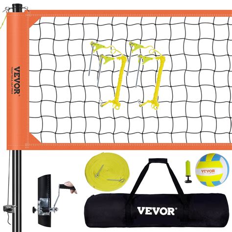 VEVOR Outdoor Portable Volleyball Net System, Adjustable Height ...