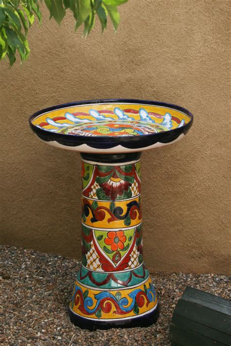Talavera Mexican Pottery Birdbath