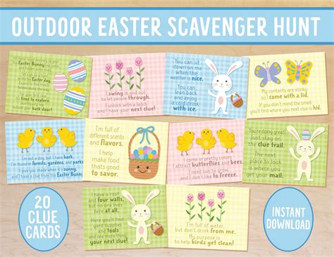 Outdoor Easter Scavenger Hunt Clues Easter Egg Hunt Clue - Etsy UK