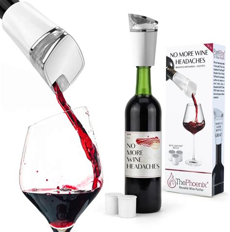 Free Shipping! PureWine Phoenix Wine Purifier Removes Histamines & Sulfites, Reusable Wine ...