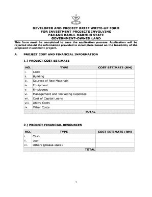 Fillable Online epelaburan pahang gov developer and project brief write ...