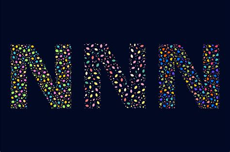 Pattern Colors Leaves Letter N Graphic by Carott Art · Creative Fabrica