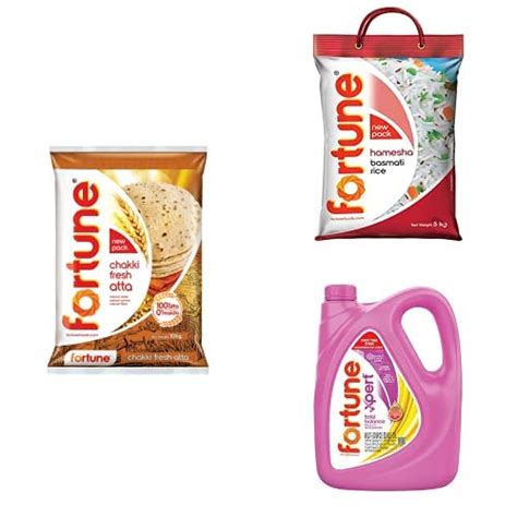 Fortune Chakki Fresh Atta, 10kg & FORTUNE HAMESHA 5KG & Fortune Xpert ...