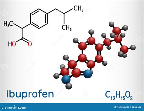Ibuprofen Structural Formula Ibuprofen Molecular Structure. Ibuprofen