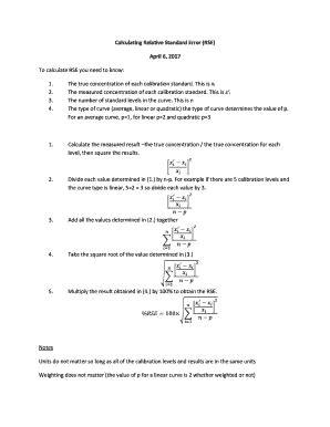 Fillable Online Calculating Relative Standard Error (RSE) Fax Email ...