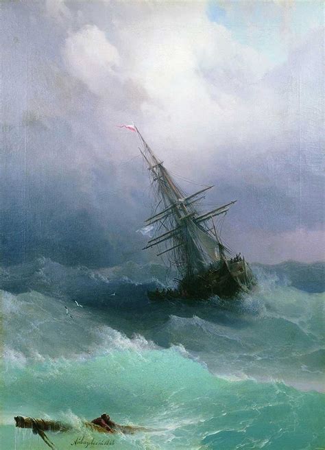 Ship in the Storm by Ivan Aivazovsky, 1868 in 2020 | Maritime art ...