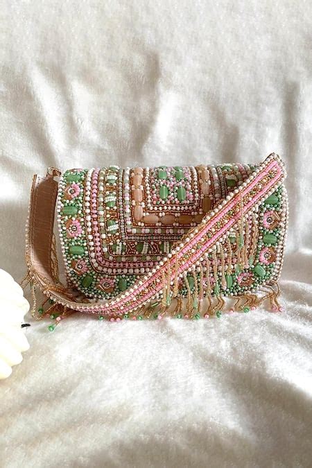 Buy Multi Color Embellished Beads Boho Bag by Kreivo by Vamanshi ...