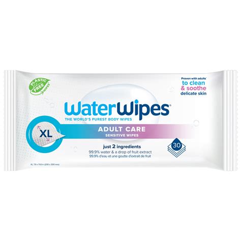 WaterWipes Adult Care Sensitive Body & Intimate Hygiene Wipes, 30 Wipes ...