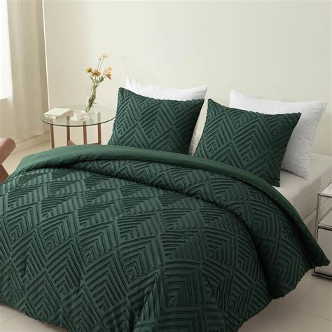 LAVACHEY Queen Comforter Set Dark Green, Boho Forest Green Comforter ...