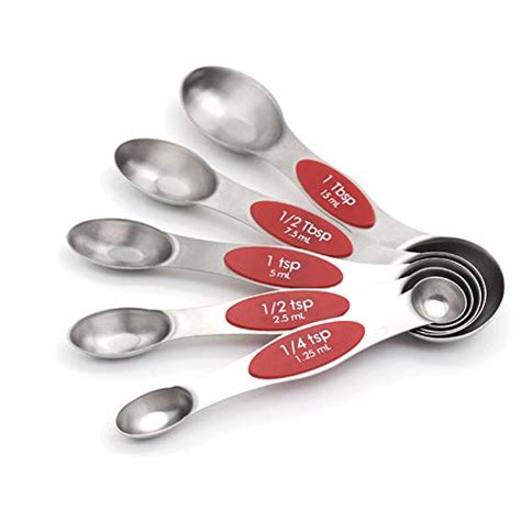 Buy Red Home Kitchen Stainless steel spoons with dual side, stackable ...