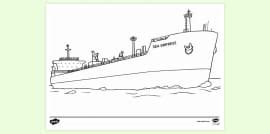 Battleship Colouring Page | Primary Resources | Twinkl