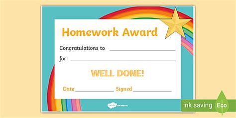 👉 Homework Award | Classroom Management | Twinkl USA