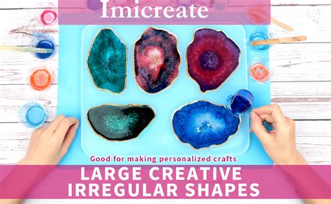 Imicreate Silicone Coaster Molds Resin Jewelry UV Epoxy Pressed Flower ...
