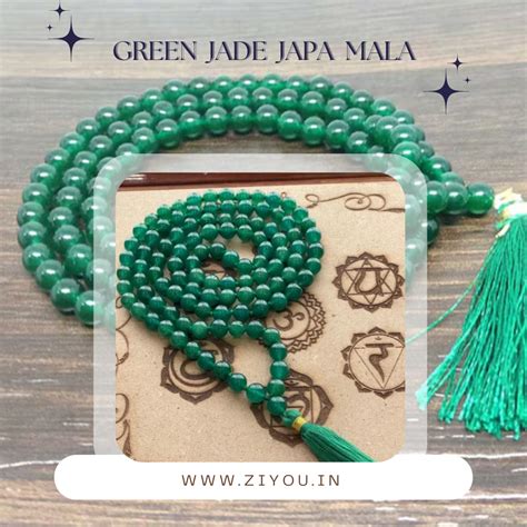 Green Jade Japa Mala Necklace for Healing | Ziyou Gems & Jewels ...