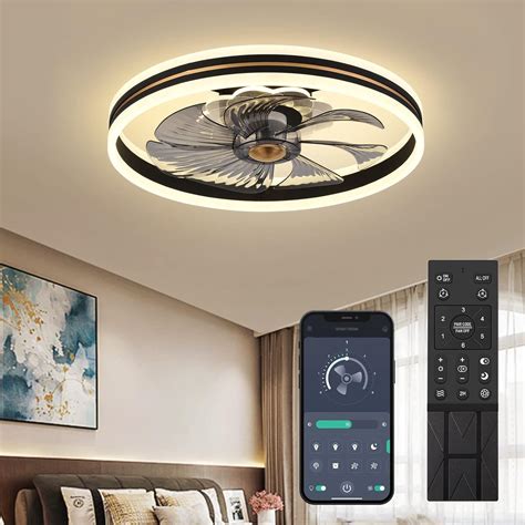 Buy 2022 Upgraded Fszdorj Ceiling Fan F105 Black Ceiling Fans with ...