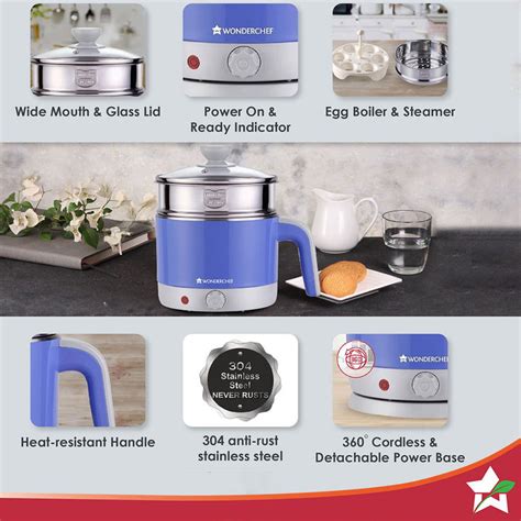 Wonderchef Prato Multicook Kettle 1.2L | Small Kitchen Appliance Online
