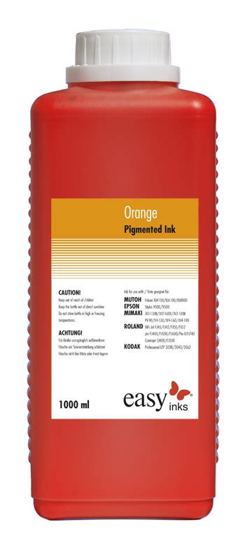 Pigment Tinte für Piezo-Drucker von Mimaki, Mutoh, Roland, 1 Liter Flasche