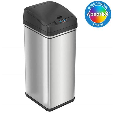 iTouchless 13 Gal. / 49 Liter Stainless Steel Household Metal Trash Can ...