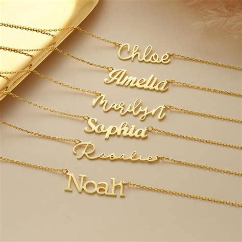 14K Gold Custom Name Chain , Gold Name Necklace , Personalized Name ...
