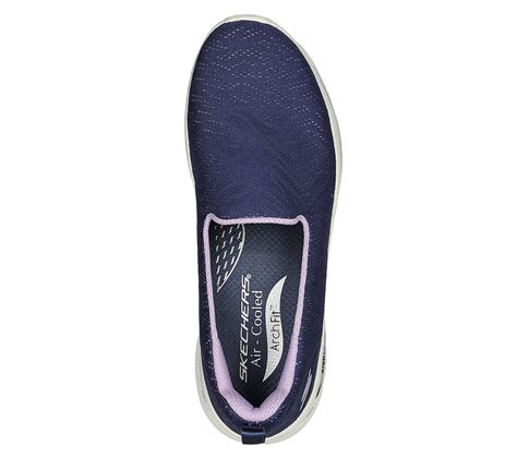 Skechers Navy Go Walk-Arch-Fit-O Slip On Shoes For Women - Style ID ...