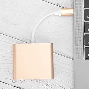 USB C to Adapter, 4K HD USB C Hub Adapter, 3 in 1 Type-C to Multiport ...