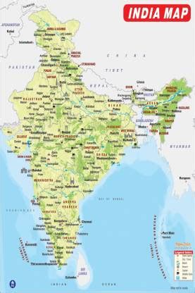 India map Poster Paper Print (18 inch X 12 inch, Rolled) Paper Print ...