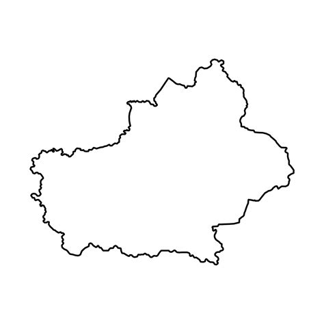 mapa de la región autónoma uigur de xinjiang, divisiones administrativas de china. ilustración ...