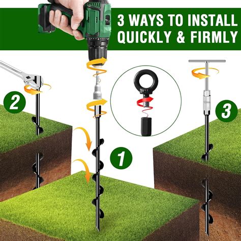 Fabulas Ground Anchors, 18 Inch 4 Pack Screw In India | Ubuy